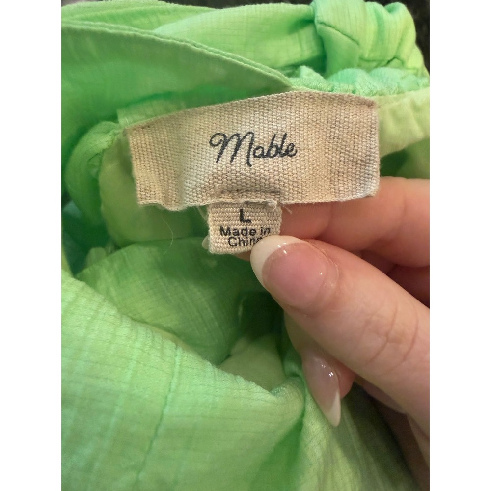 Mable Ruffle Mini Dress Green Size Large - Picture 3 of 3